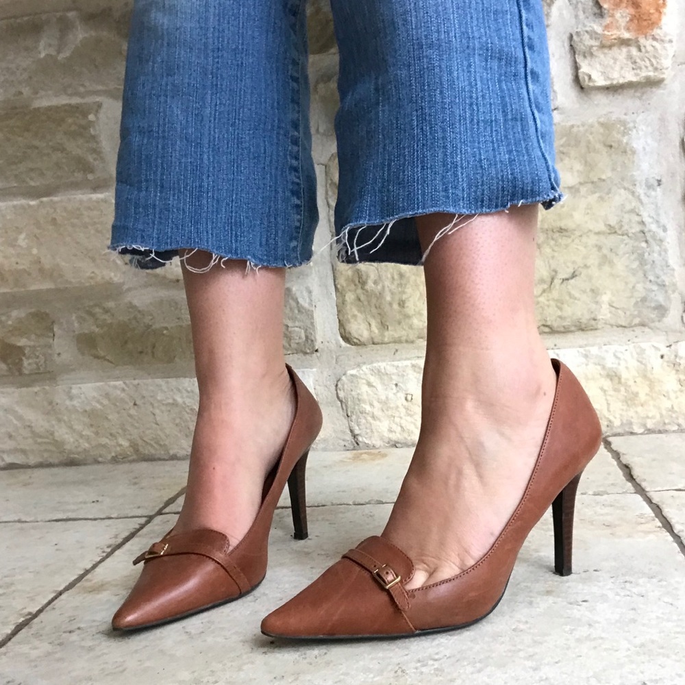 Ralph Lauren Cognac Pump Heel sz 7